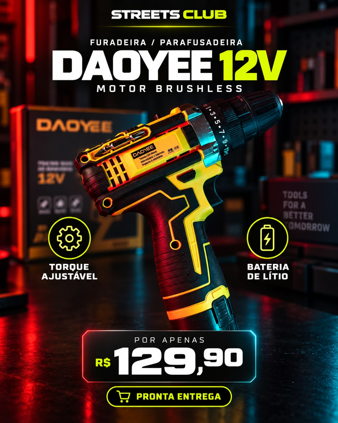 Parafusadeira/Furadeira DAOYEE 12V