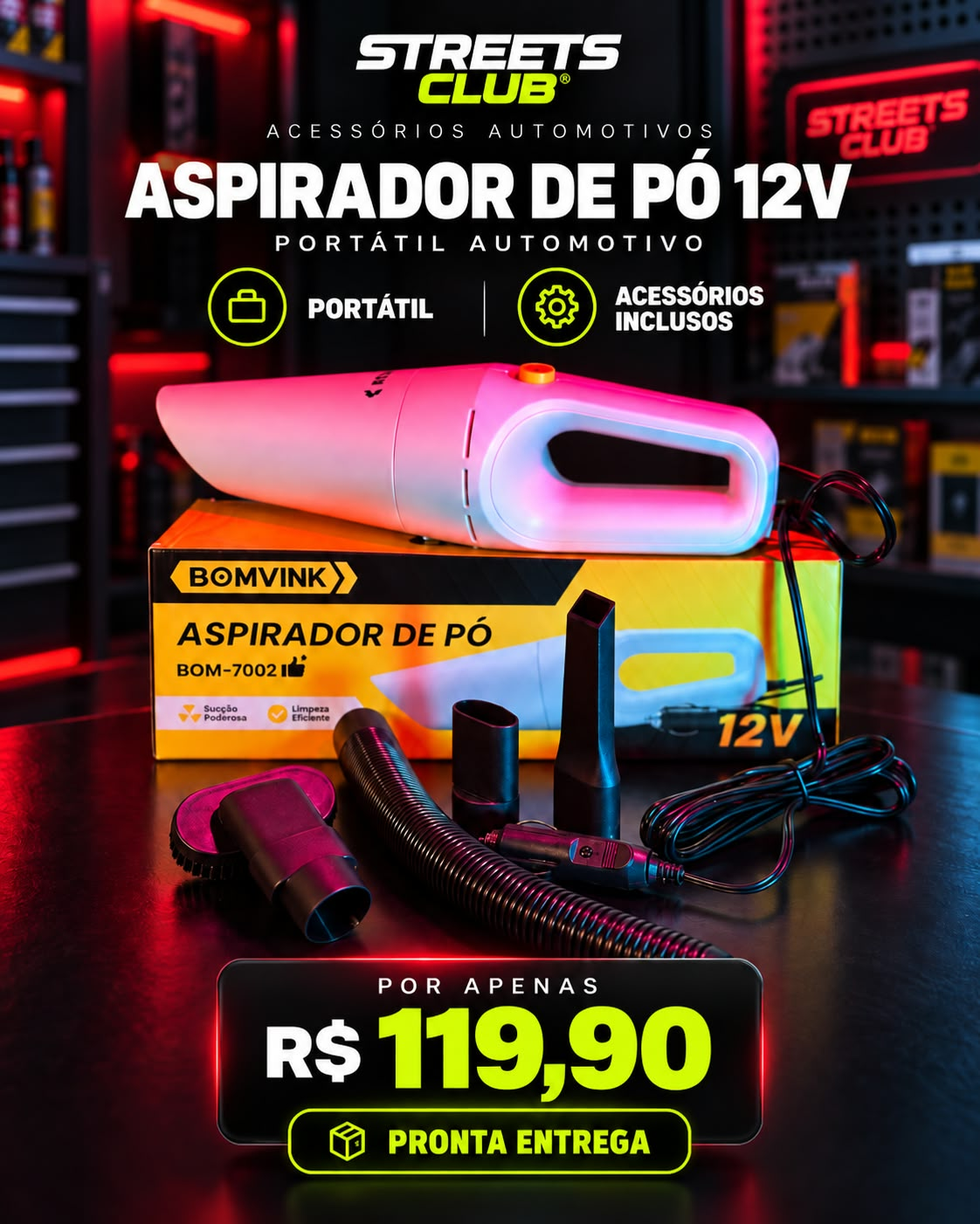 Aspirador de Pó 12V