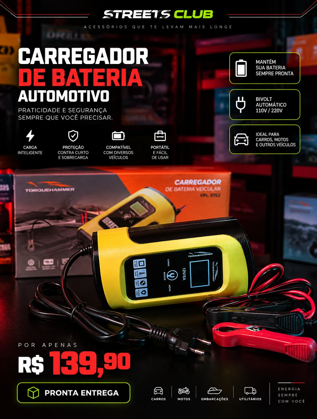 Carregador de Bateria Automotivo