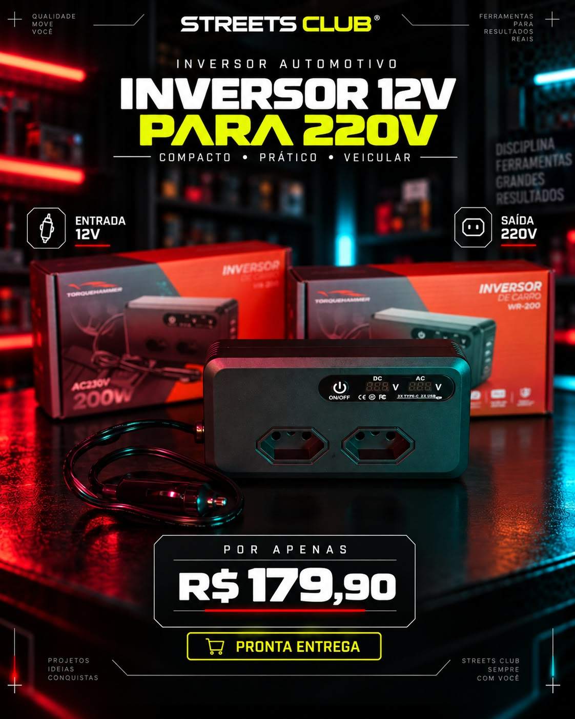 Inversor 12V/220V Automotivo
